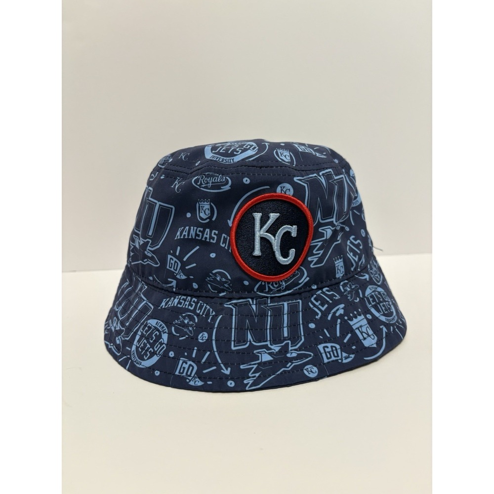 Kansas City Royals Bucket Hat Blue All Over Print MLB Baseball Fan Cap OS